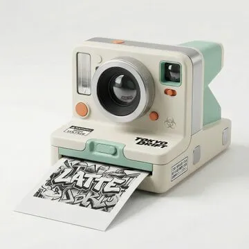 高细节3D图标插画宝丽来即时成像相机